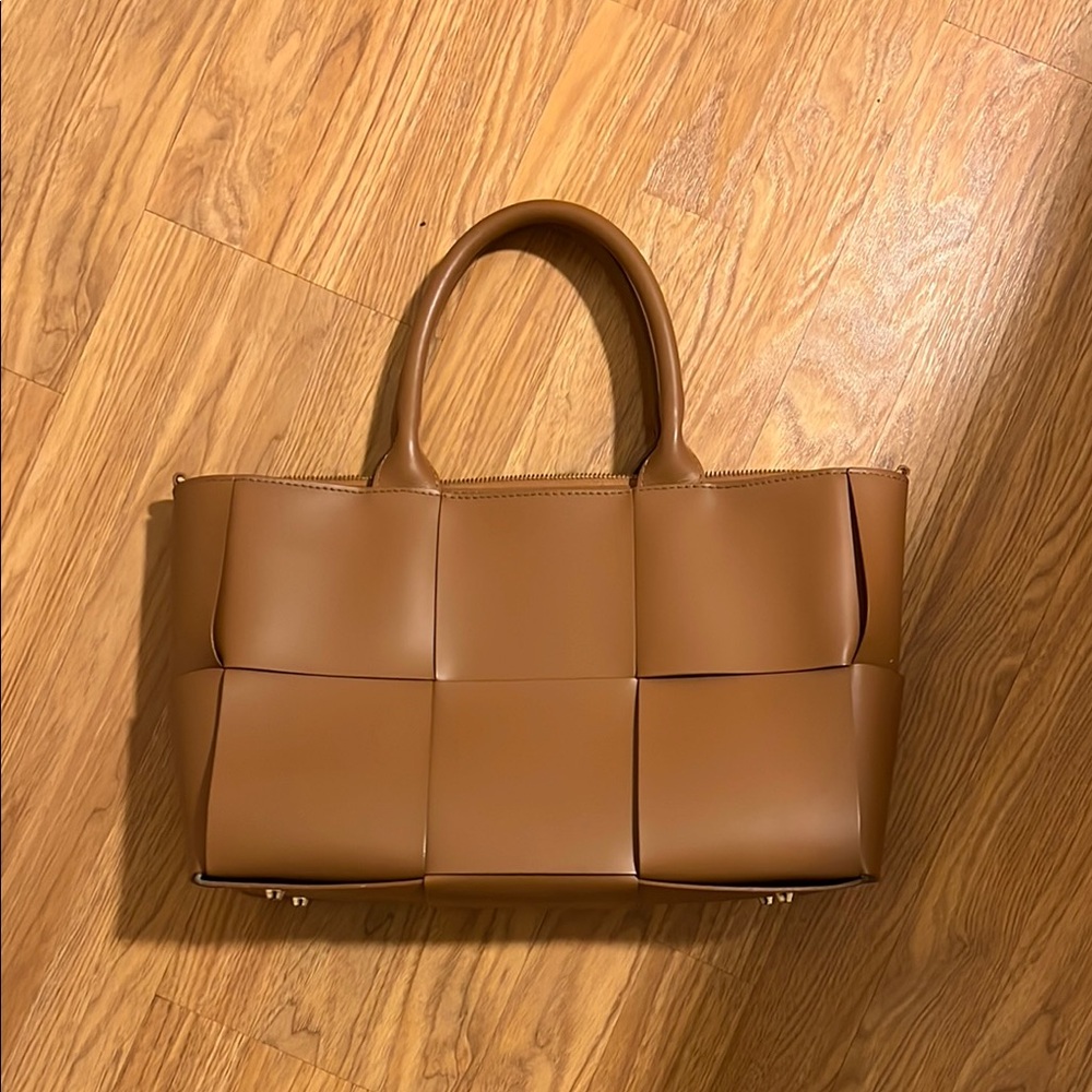Brown Woven Tote Bag